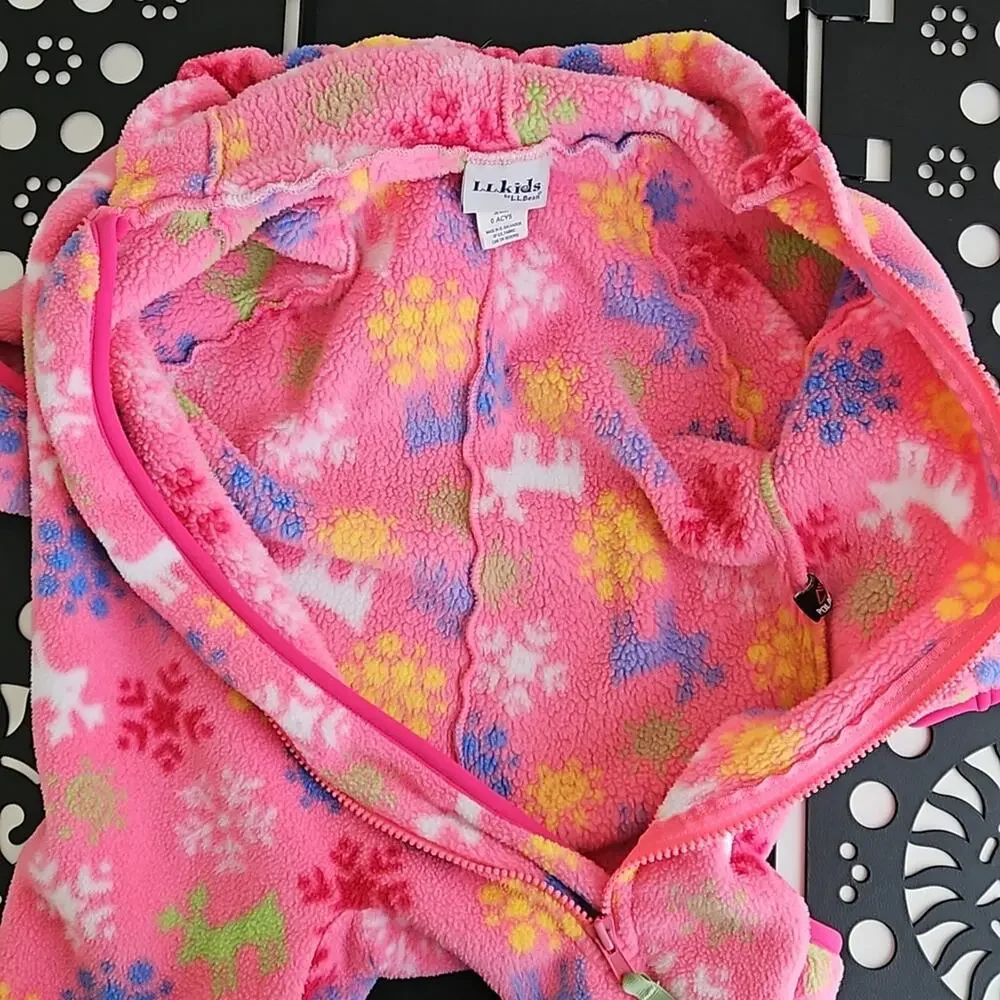 L.L. Bean Vintage L.L. Kids Pink Fleece Winter Baby Bunting |‎ Infant 3-6 Months